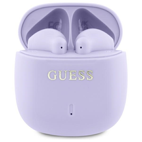 Guess Bluetooth headphones GUTWSJ14ESGU TWS + docking station purple/purple Printed Classic Logo