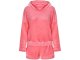 Warm Plush Hooded Pajama Set for Women with Shorts XL, Pink