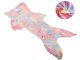 Glow in the Dark Mermaid Tail Blanket for Girls, Soft Fleece Wearable Sleeping Bag, Rainbow