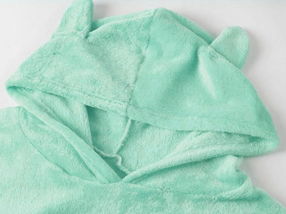 Women's Warm Plush Pajama Set with Hoodie and Shorts, Size L, Blue (2)