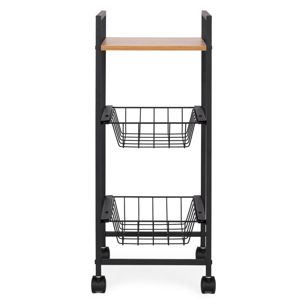 ModernHome Mobile Storage Trolley with 2 Baskets and Shelf (0)