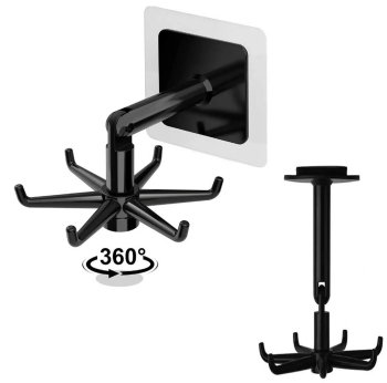Kitchen Swivel Hanger with 6 Hooks, Black