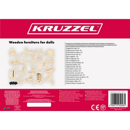 Wooden Dollhouse Furniture Set 34 pcs DIY Miniature Kit 23542 (0)