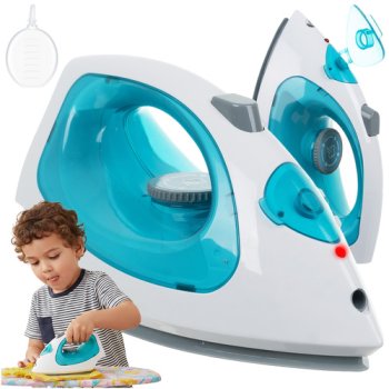 Interactive Toy Iron for Kids ISO TRADE 26286 with Sound and Light, Blue, White
