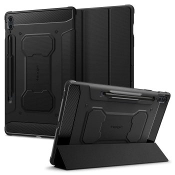 Samsung Galaxy Tab S9 FE+ Plus 12.4'' (SM-X610 / X616B) Spigen Rugged Armor Book Case Cover, Black