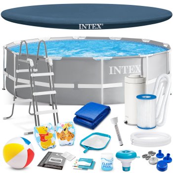 Intex 26716 Metal Frame Pool Set 366 x 99 cm, 17-in-1, Grey