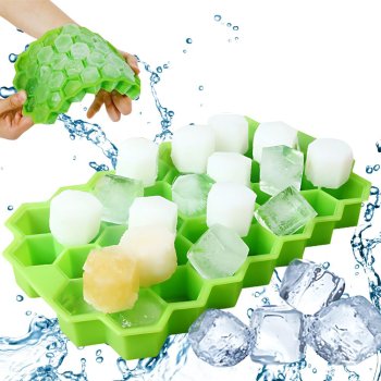 Silicone Honeycomb Ice Cube Tray for 37 Hexagon Cubes