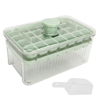 Ice Cube Tray with Lid and Scoop, 56 pcs, Green