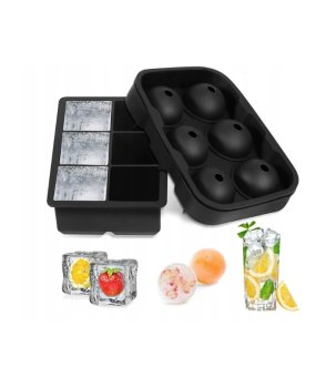 Silicone Ice Cube and Ball Mold Set, 2 pcs.