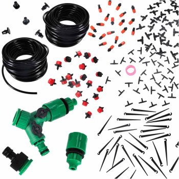 Garden Irrigation System and Water Mist Cooling Kit LUARO 25m, black