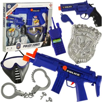 Police Officer Playset for Kids with Toy Gun, Rifle, and Role Play Accessories
