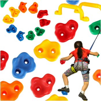 Colorful Climbing Holds for Kids, Set of 10 with Mounting Hardware