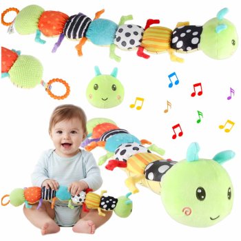Interactive Musical Caterpillar Plush Toy for Baby Sensory Development