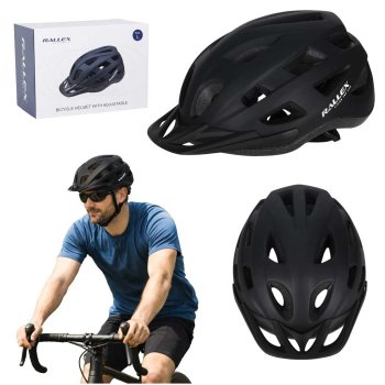 RALLEX Adjustable Bike Helmet for Adults L 58-62cm, black