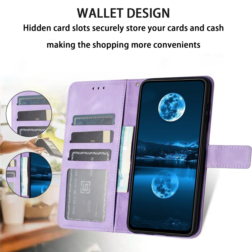 Samsung Galaxy A16 4G / 5G ( SM-A166 / SM-A165 ) Leather Color Wallet Protective Book Case Cover, Purple (4)