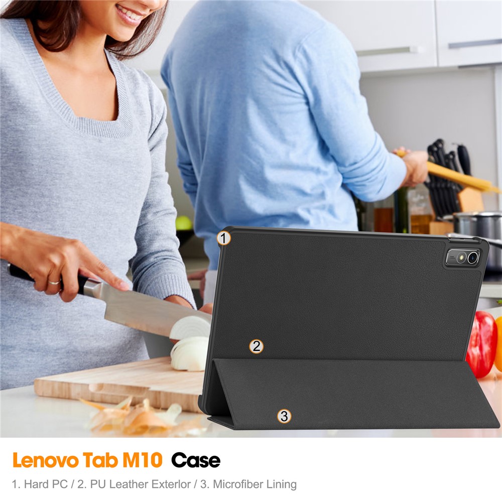 Lenovo Tab M10 5G 10.6'' (TB-360ZU) Trifold Protective Cover Case, Black (1)