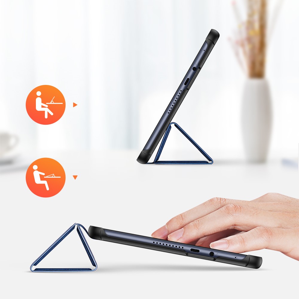 Huawei MatePad T 10s (AGS3-L09, AGS3-W09) DUX DUCIS Tri-fold Stand PU Leather Tablet Cover Case, Blue (4)