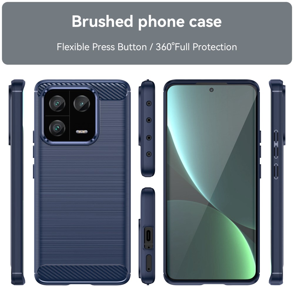 Xiaomi 13 Pro 1.8mm Carbon Fiber TPU Protective Case Cover, Blue (1)