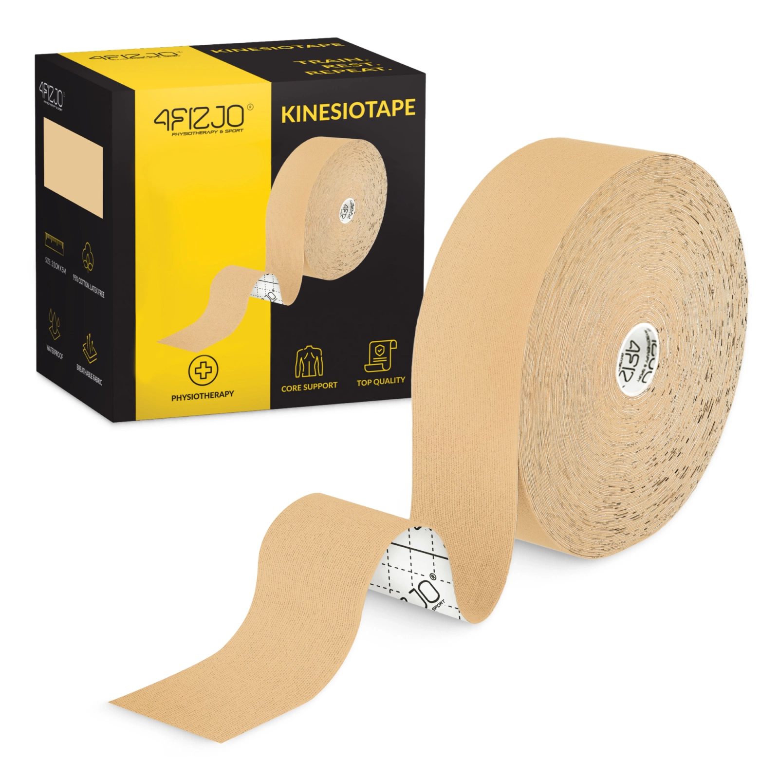 4FIZJO Kinesiology Tape 5 cm x 31 m, Beige