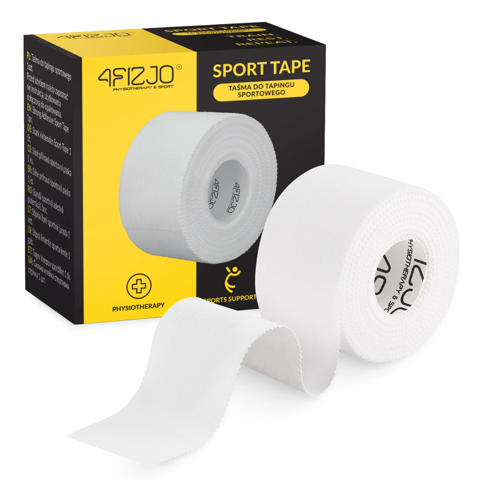 Rigid Athletic Finger Tape for Support & Injury Prevention 4FIZJO 10 yd x 1.5 in, white