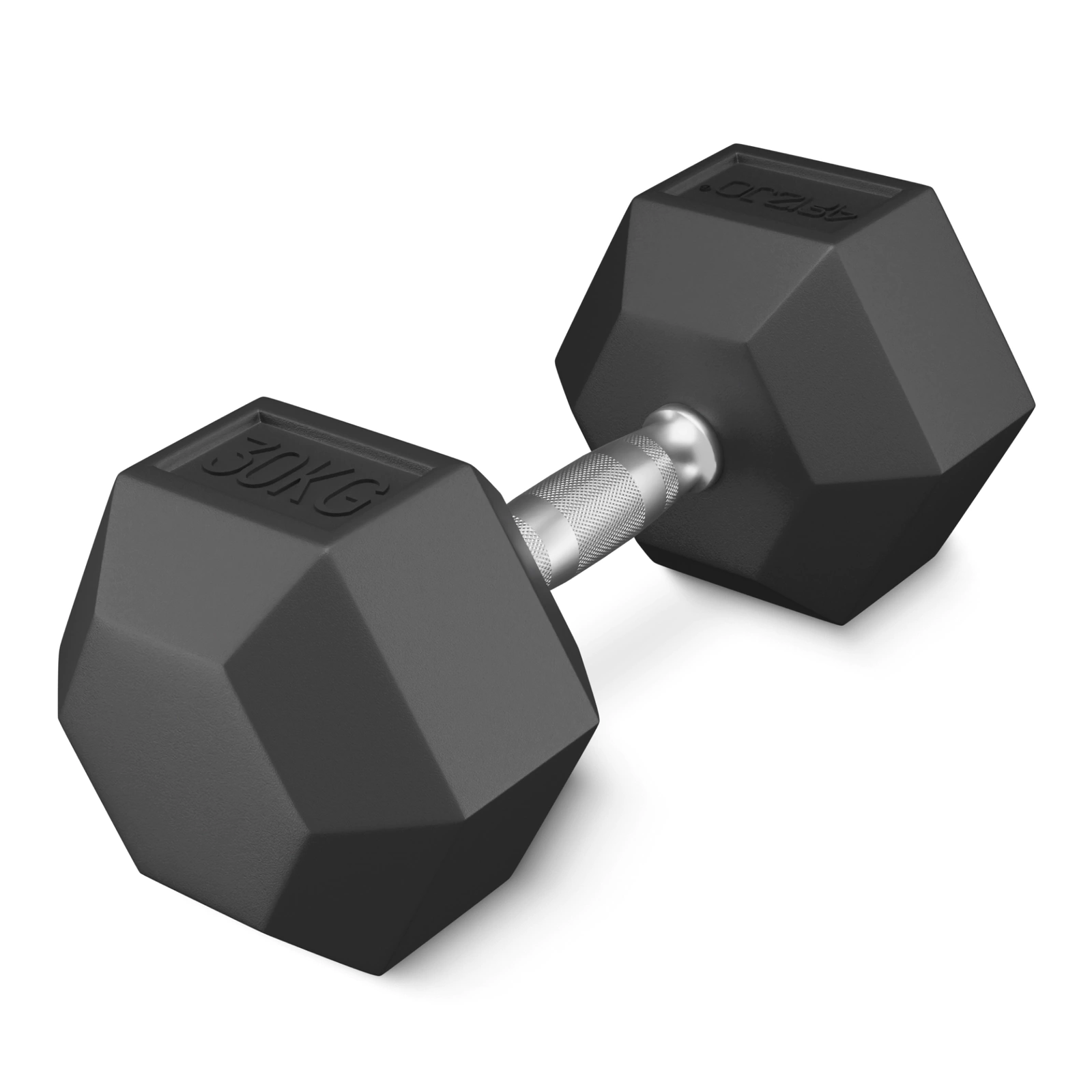 Steel Hex Dumbbell 4FIZJO 30 kg, Black