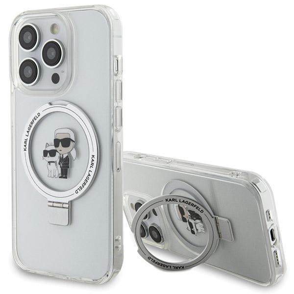 Apple iPhone 13 Pro Max 6.7" Karl Lagerfeld Ring Stand Karl&Choupette MagSafe Case Cover, White