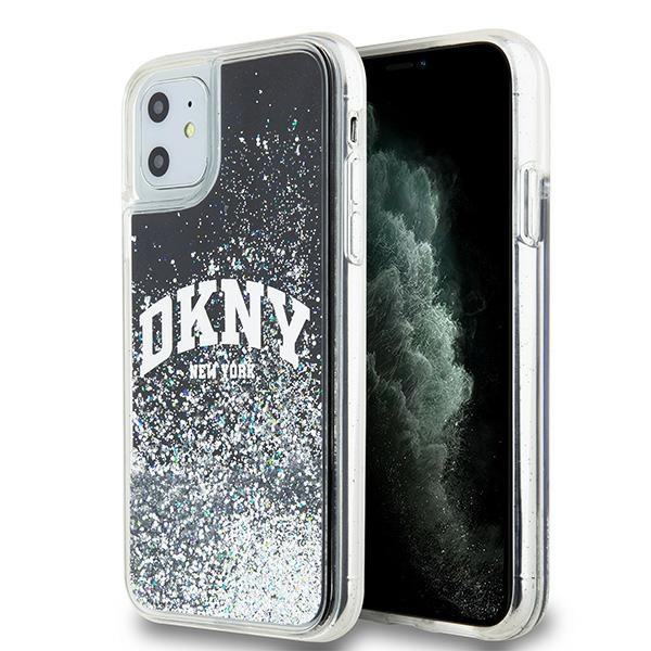 Apple iPhone 11 6.1'' DKNY Liquid Glitter Big Logo Case Cover, Black