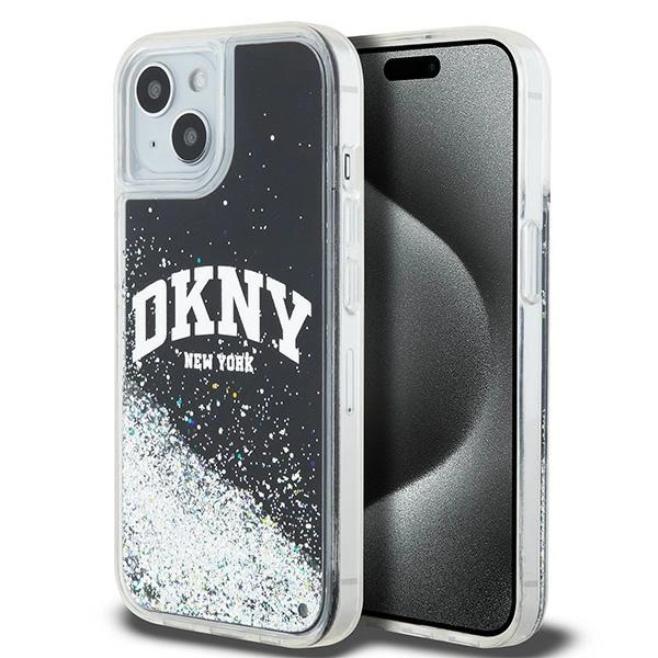 Apple iPhone 13 6.1'' DKNY Liquid Glitter Big Logo Case Cover, Black