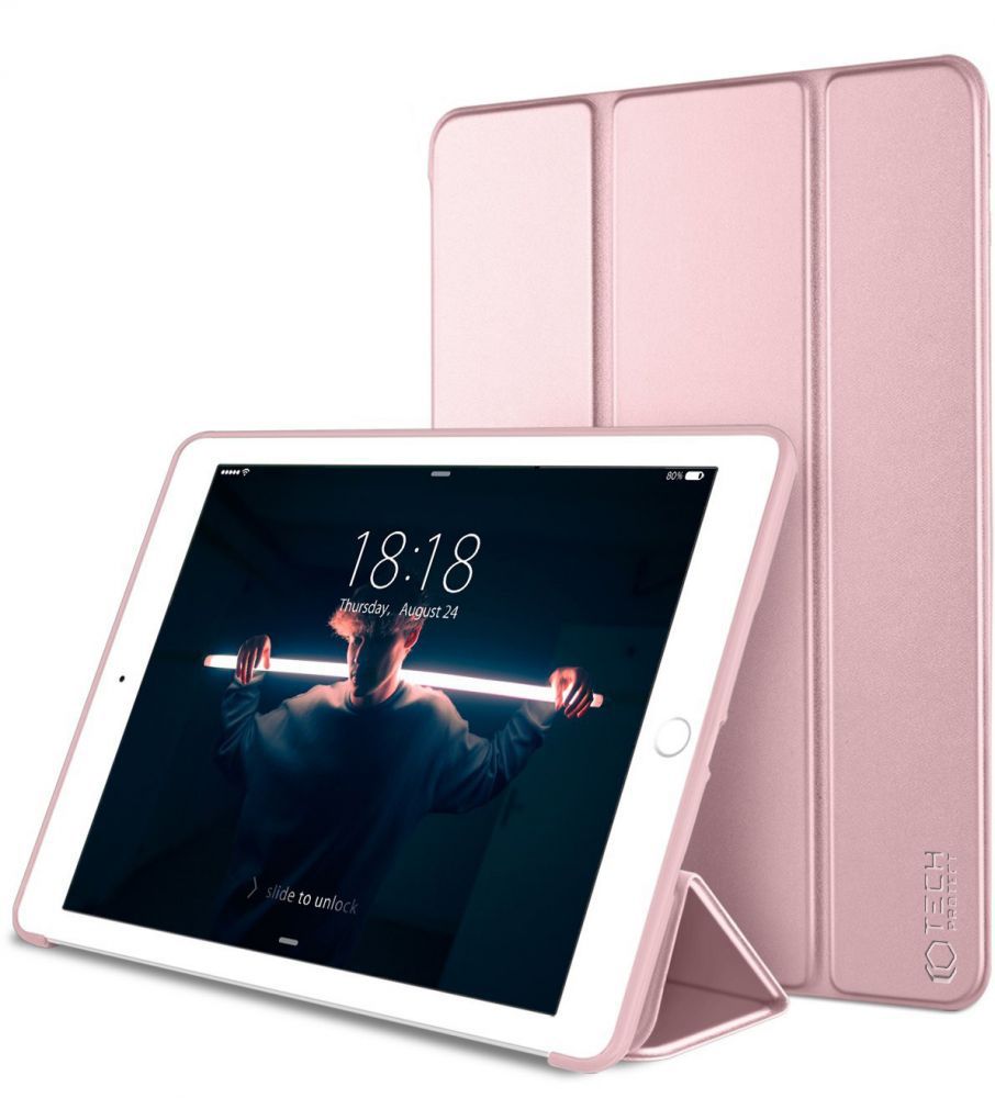 Apple iPad 9.7" (2017 / 2018) A1822 A1893 Trifold Tech-Protect SmartCase Protective Cover Case, Pink