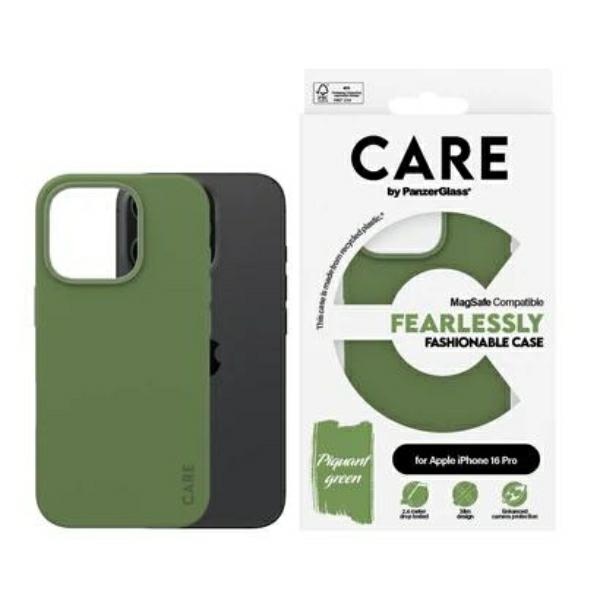 Apple iPhone 16 Pro 6.3'' CARE by PanzerGlass Fashion MagSafe Case Cover, Green