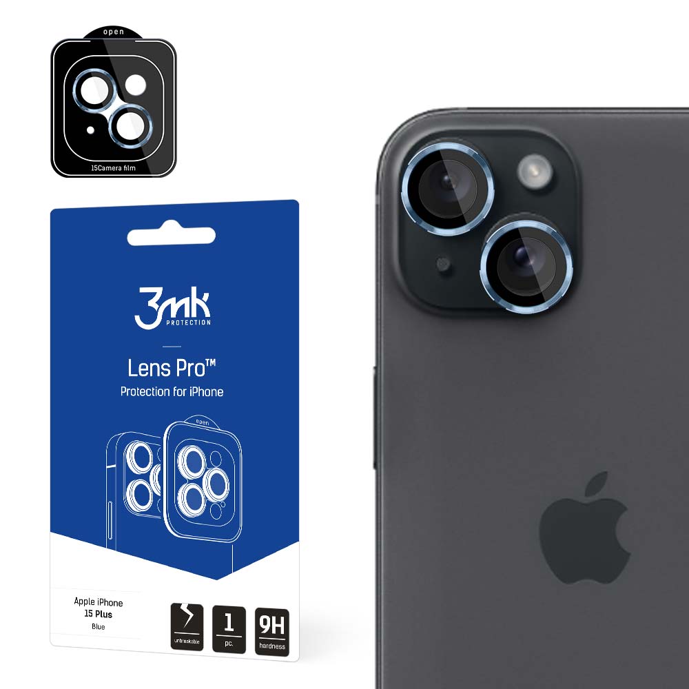 Apple iPhone 15 Plus - 3mk Lens Protection Pro Blue