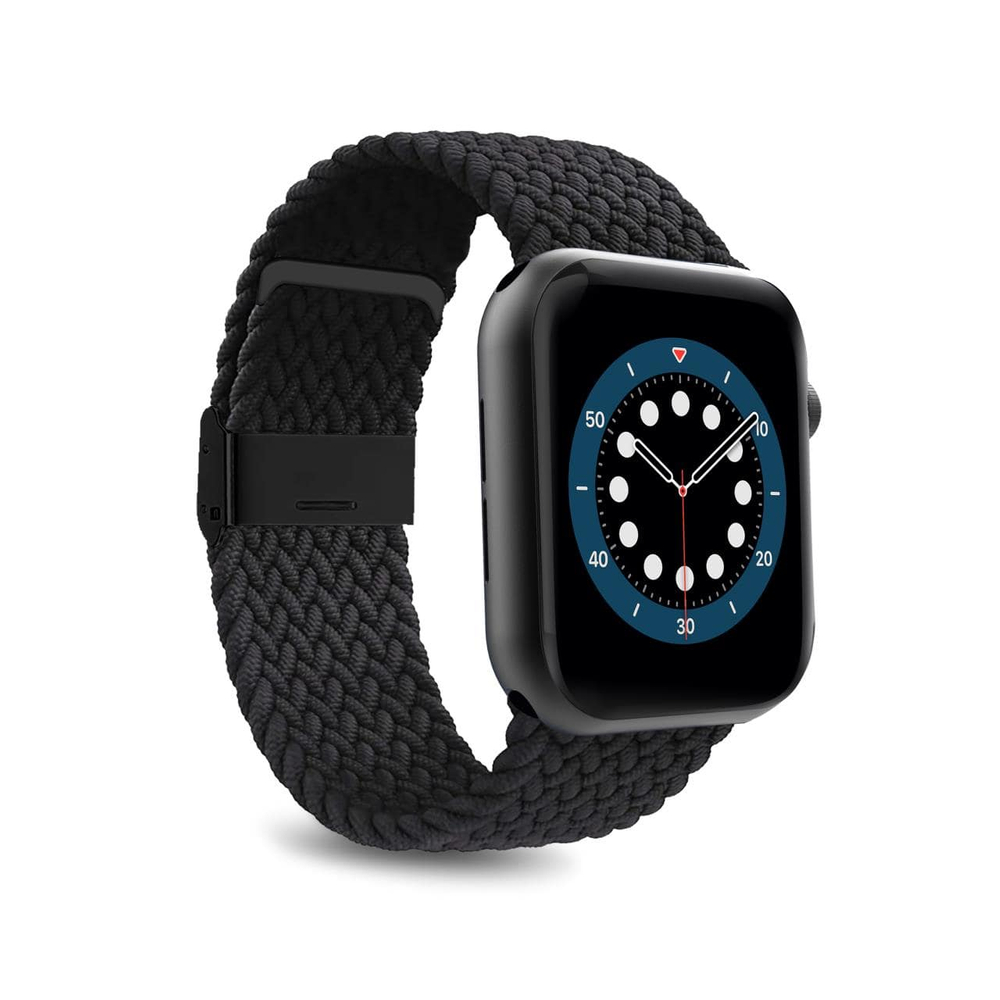 Puro ´ LOOP´ Elasticized Nylon watch band with clip closure for AppleWatch38-40-41mm one size black