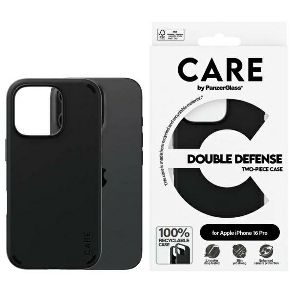 CARE by PanzerGlass Feature Double Defense Case iPhone 16 Pro 6.3" black/black 1334