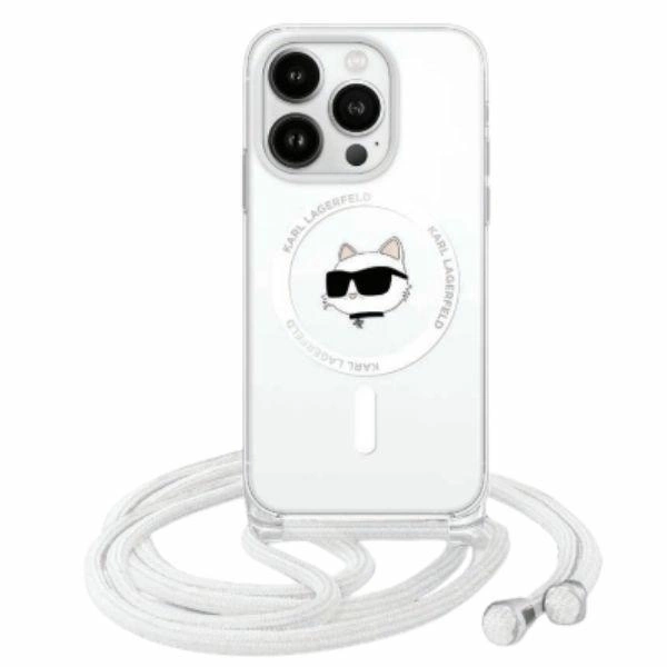Apple iPhone 16 Pro Max 6.9'' Karl Lagerfeld Crossbody IML Choupette Head Magsafe Cover Case, Transparent