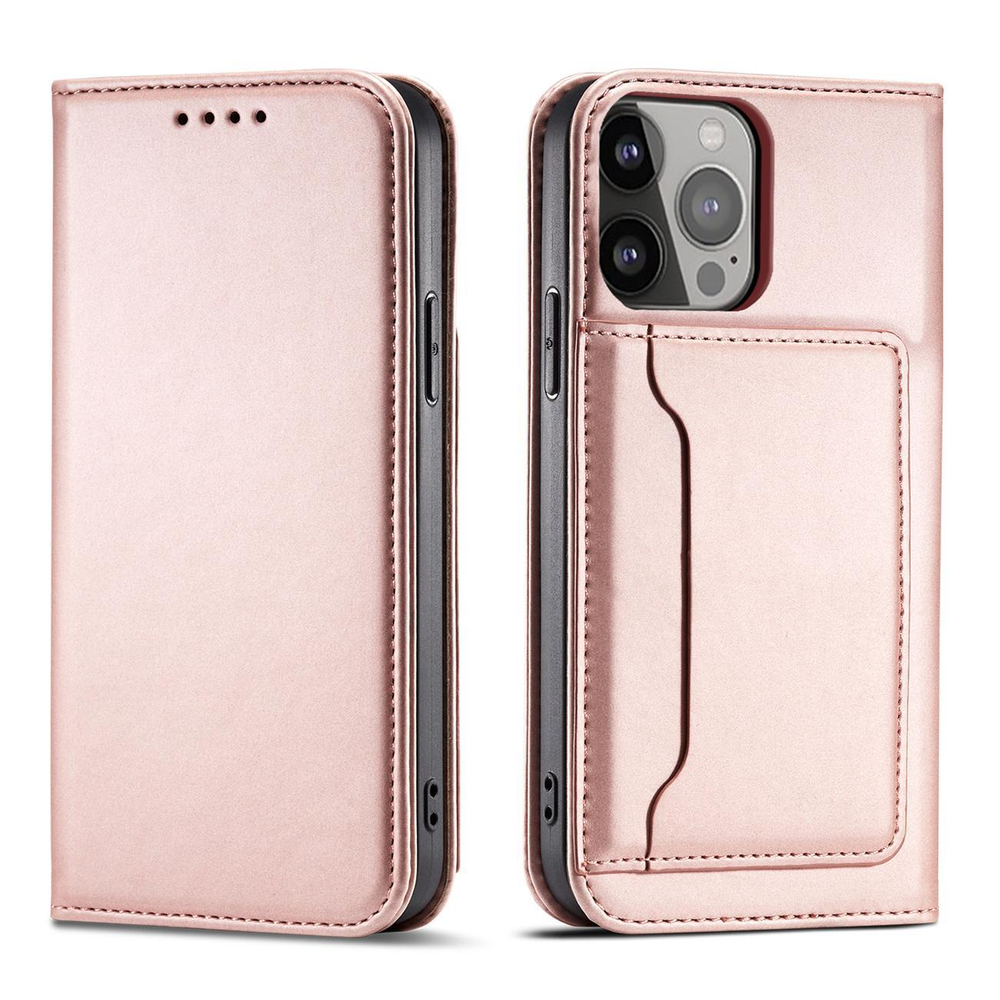 Magnet Card Case Phone Case Cover iPhone 14 Pro Max flip cover wallet stand pink