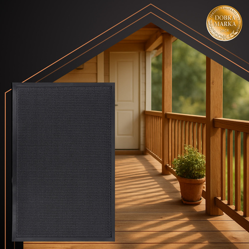 Non-Slip Rubber Entrance Mat 90x60cm Ruhhy 26185, Black (1)