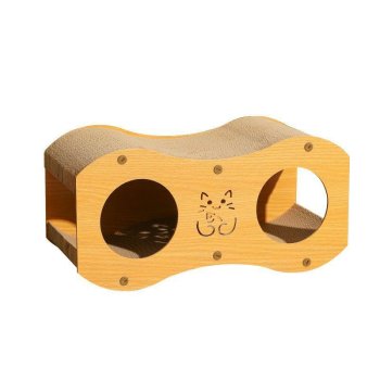 3-in-1 Cardboard Cat Scratcher House and Lounger