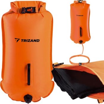 Trizand 23924 2-in-1 Swimming Buoy and Dry Bag for Open Water, 35L, Orange