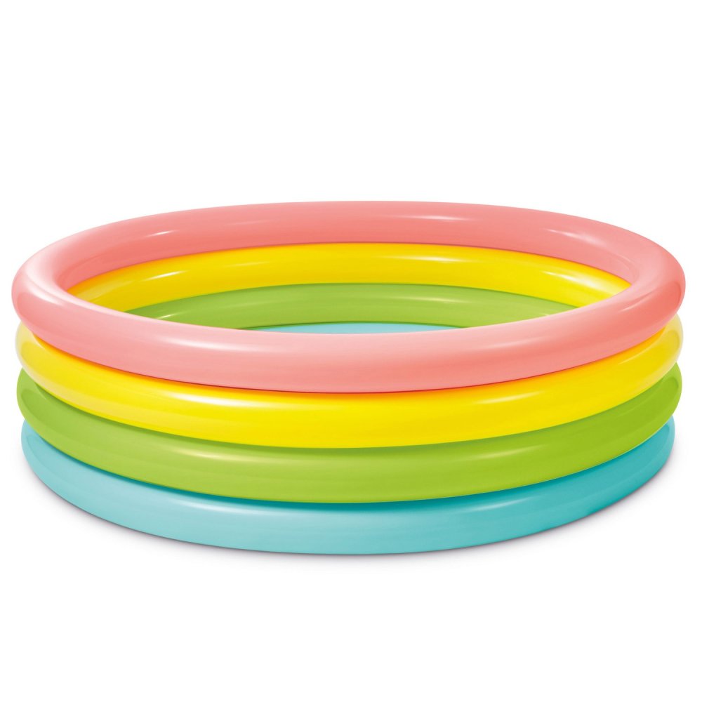 Intex Rainbow 4-Ring Inflatable Kids Pool 168 x 46 cm 56441 (0)