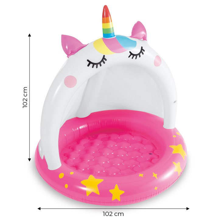 INTEX Unicorn Inflatable Paddling Pool with Canopy for Kids 58438 (3)