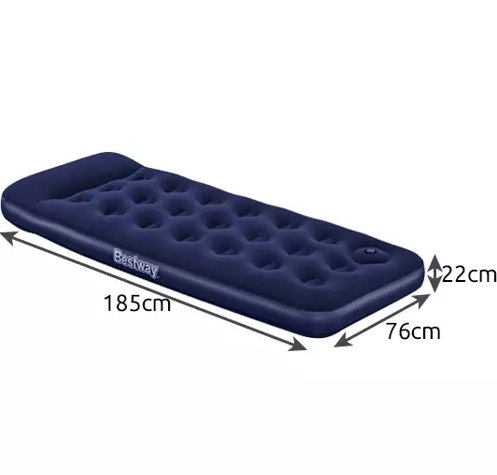 BESTWAY 67223 Inflatable single mattress with built-in pillow, 188x76x22 cm (3)