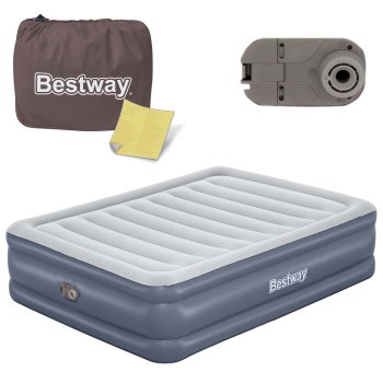 Bestway Queen Air Mattress 6713I with Built-in Electric Pump, Inflatable Air Bed