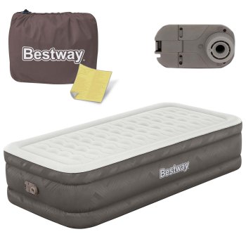 Bestway Twin Air Mattress with Built in Pump 191x97x46 cm Inflatable Guest Bed 69048