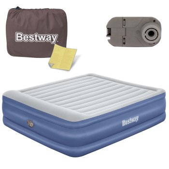 Bestway Queen Air Mattress with Built-in Pump 67692, 203x193x56 cm