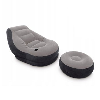 Inflatable velour armchair with footrest 130x99x76 cm INTEX 68564
