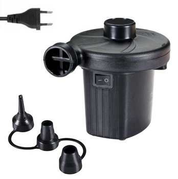 Electric air pump for inflatable mattresses and balls, 230V, black
