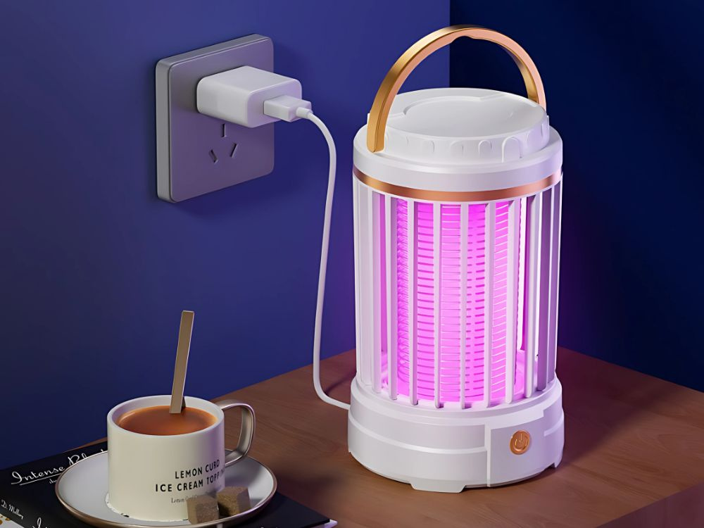 Rechargeable Hanging UV LED Bug Zapper Lamp with 2 Modes (3)