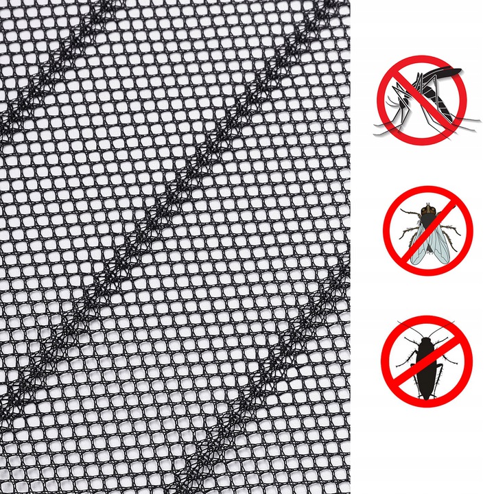 Mosquito Door Mesh Net Anti-Insect Screen - 80/90/100 x 210/220, Black (3)