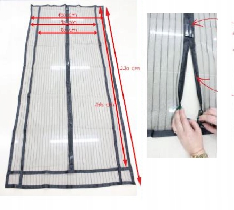 Mosquito Door Mesh Net Anti-Insect Screen - 80/90/100 x 210/220, Black (6)