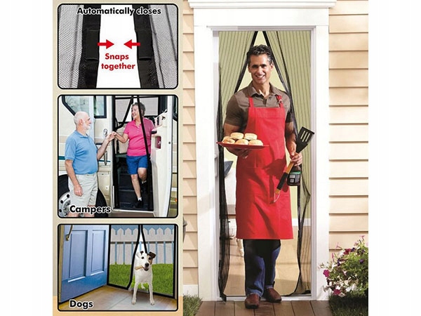 Mosquito Door Mesh Net Anti-Insect Screen - 210X100, Black (5)